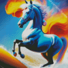 White Horse Fire Diamond Painting