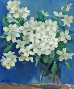 White Vintage Jasmine Flower Diamond Painting