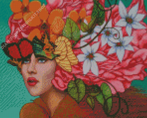 Woman Flower Power Diamond Painting