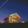 Wooden Cabin At Night Diamond Painting