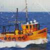 Yellow Shrimp Boat Diamond Painting