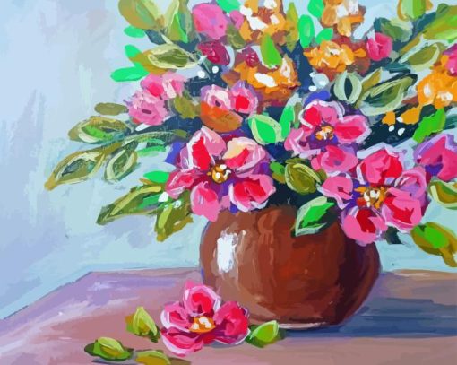 Abstract Vase Of Flowers Diamond Painting