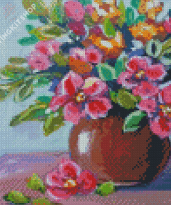 Abstract Vase Of Flowers Diamond Painting