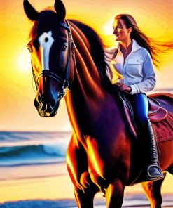 Bareback Riding Girl At Sunset Diamond Painting