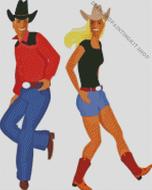 Couple Line Dancing Diamond Painting