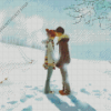 Couple In Snow Art Diamond Painting