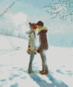 Couple In Snow Art Diamond Painting