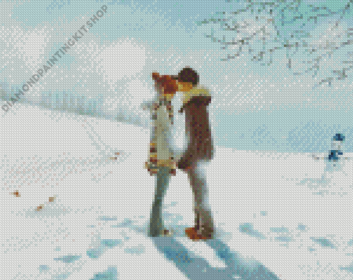 Couple In Snow Art Diamond Painting