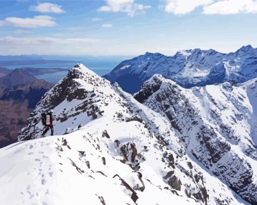 Cuillin Ridge In Snow Diamond Painting