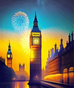 Fireworks London Bridge Diamond Painting