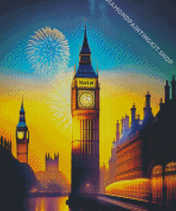 Fireworks London Bridge Diamond Painting