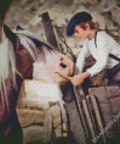 Little Boy Feeding Horse Diamond Painting