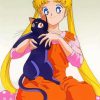 Luna And Sailor Moon Manga Anime Diamond Painting