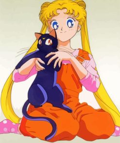 Luna And Sailor Moon Manga Anime Diamond Painting