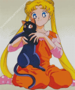 Luna And Sailor Moon Manga Anime Diamond Painting