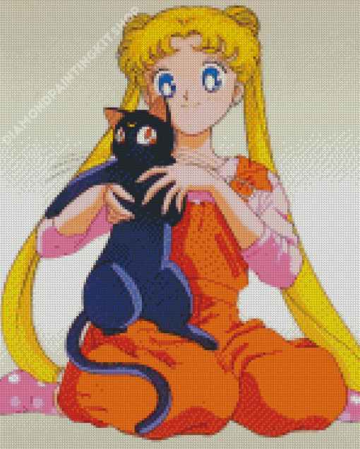 Luna And Sailor Moon Manga Anime Diamond Painting