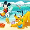 Mickey And Pluto In The Beach Diamond Painting