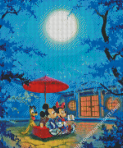 Minnie Mickey Summer Night Diamond Painting