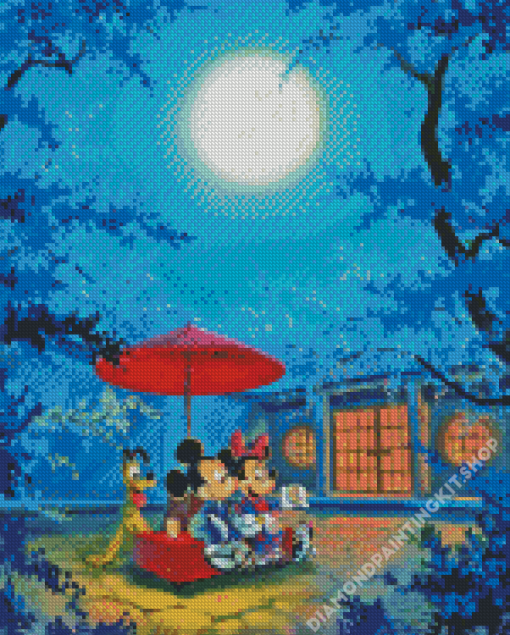 Minnie Mickey Summer Night Diamond Painting