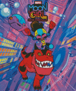 Moon Girl And Devil Dinosaur Diamond Painting