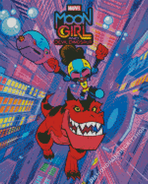 Moon Girl And Devil Dinosaur Diamond Painting