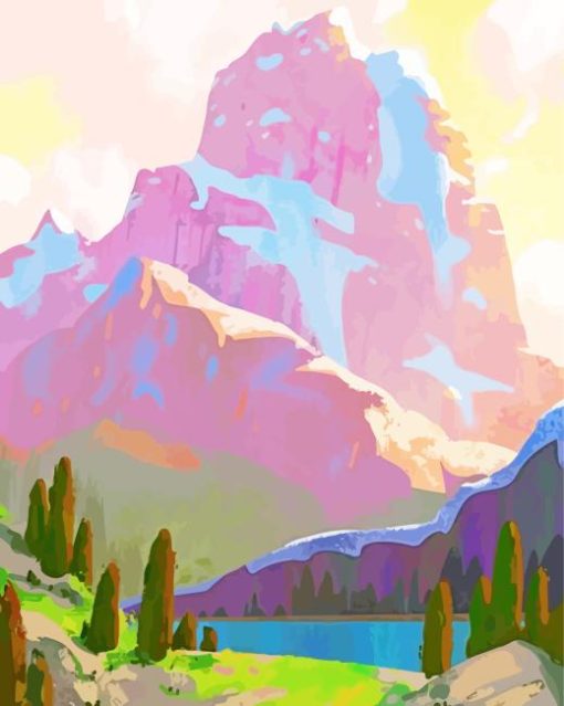 Pink Mountains Diamond Painting