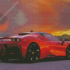 Red Ferrari Car Diamond Painting