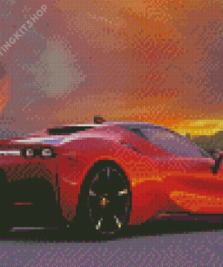 Red Ferrari Car Diamond Painting