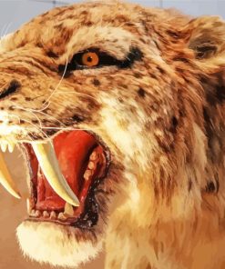 Saber Toothed Cat Head Diamond Painting