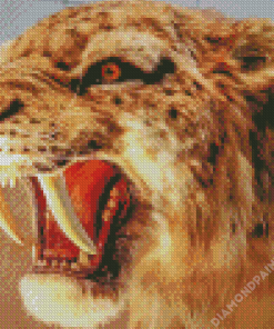 Saber Toothed Cat Head Diamond Painting