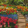 Spring Blossoms Garden Path With Flowers Diamond Painting