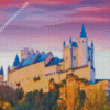 Sunset Over Segovia Castle Diamond Painting