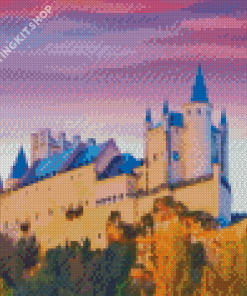 Sunset Over Segovia Castle Diamond Painting