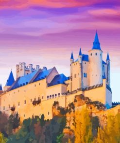 Sunset Over Segovia Castle Diamond Painting