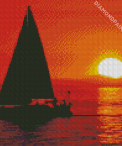 Sunset Sailboat Diamond Painting