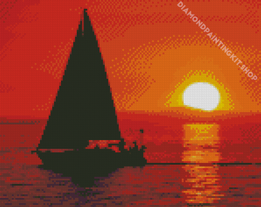 Sunset Sailboat Diamond Painting