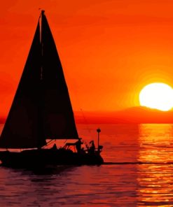 Sunset Sailboat Diamond Painting