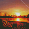 Sunset With A Park Bench Diamond Painting