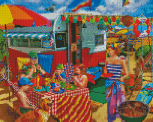 Vanlife In The Beach Diamond Painting