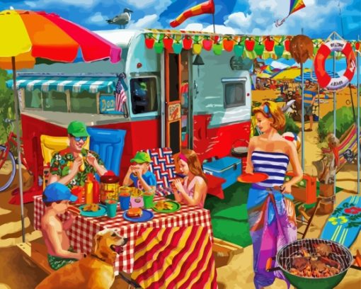 Vanlife In The Beach Diamond Painting