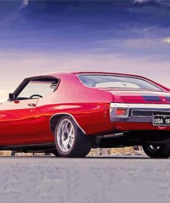 Vintage Red 71 Chevelle Car Diamond Painting