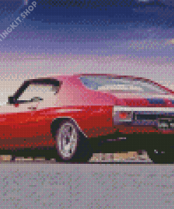 Vintage Red 71 Chevelle Car Diamond Painting