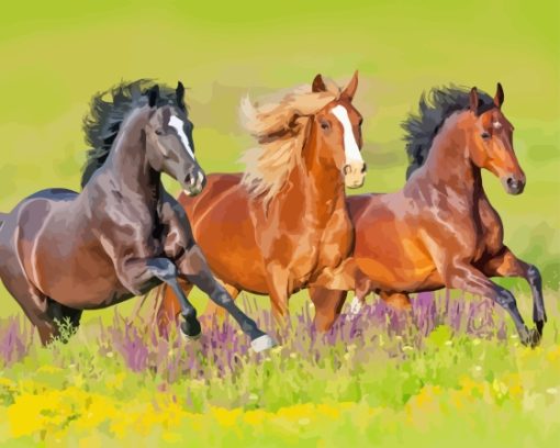 Wild Mustangs Diamond Painting