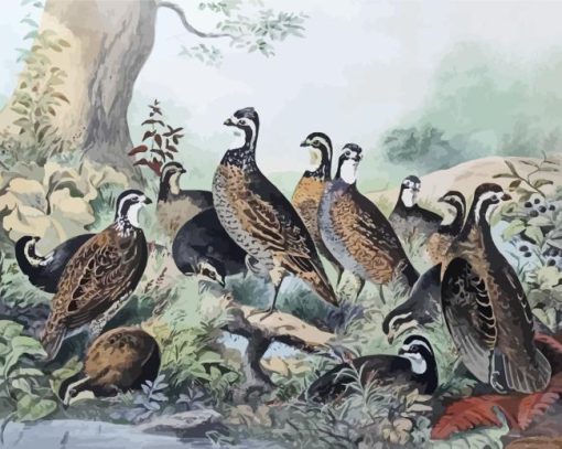 Bevy Of Quails Diamond Painting