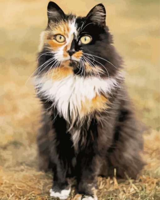 Black And Ginger And White Cat Animal Diamond Painting