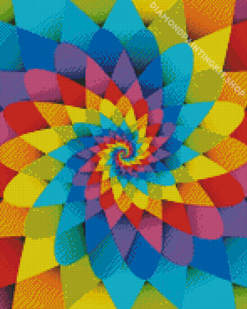 Bright Rainbow Spiral Psychedelic Diamond Painting