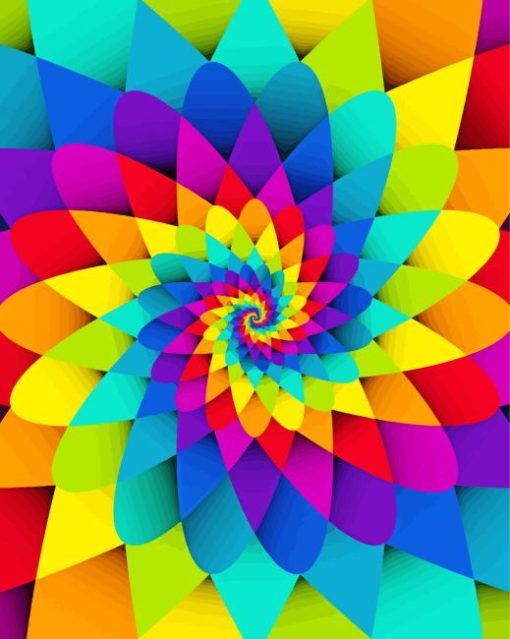 Bright Rainbow Spiral Psychedelic Diamond Painting