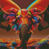 Colorful Elephant With Butterfly Wings Diamond Painting