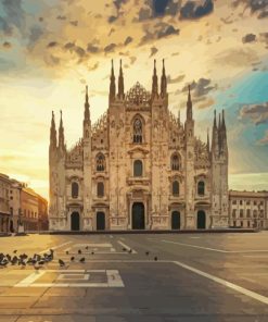 Duomo Di Milano Italy At Sunset Diamond Painting