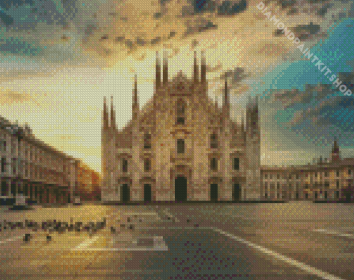 Duomo Di Milano Italy At Sunset Diamond Painting